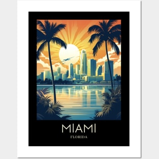 A Pop Art Travel Print of Miami - Florida - US Posters and Art